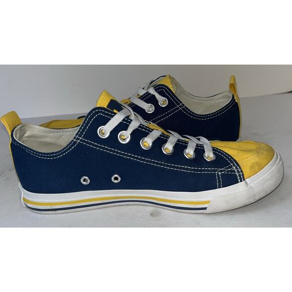 Michigan Skicks Woman’s Navy Yellow Sneaker Size‎ 8 - Picture 3 of 8